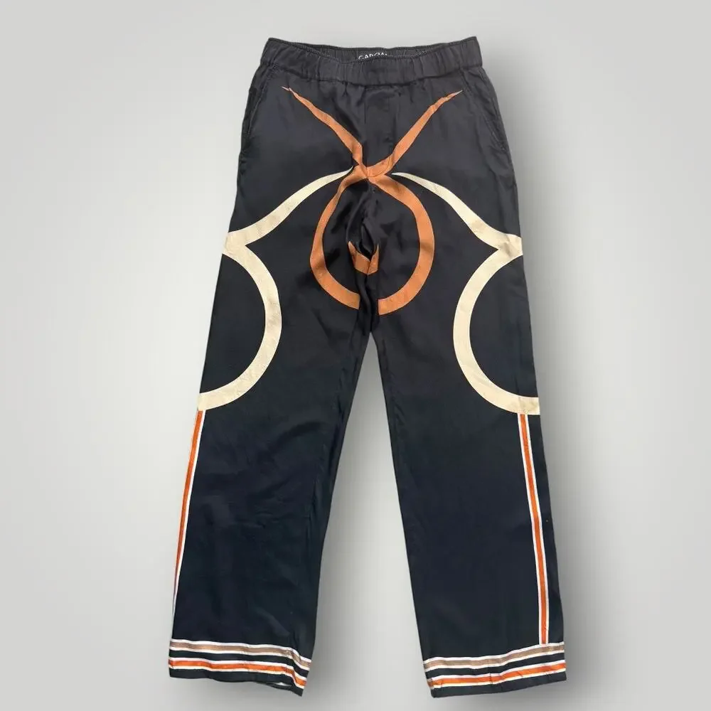 GARCIAS Men’s Bull-Logo Silk Trousers sz M